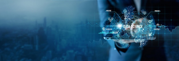 Predictive analytics software displaying forecasting models and business intelligence