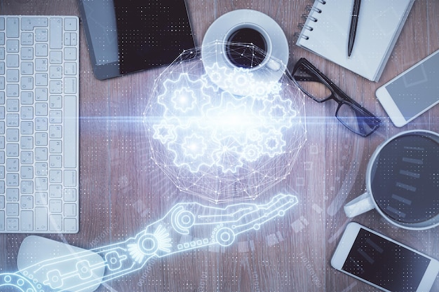 Machine learning interface dashboard showing intelligent automation solutions